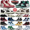 With box 1 basketball shoes men women 1s lows Reverse Mocha Black Phantom Olive Lost and Found Green Glow Satin Bred Patent mens trainers sports outdoors sneakers