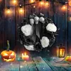 Decorative Figurines Innovative Simulation Wreath High Lightweight Halloween Garland Ghost Door Pendant With Rose Hoop