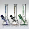 New phoenix glass Diamonds beaker bottom bong 10" hookahs heady water pipes with ice catcher bong glass smoking pipe free shipping