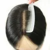 Toppers Ademende huid Silk Base Women Topper 9x14cm Handgemaakte Virgin Hairpiece Topper -clips in natuurlijke hoofdhuid