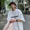 Men's T Shirts EBAIHUI Fluorescent Green Printed T-shirt Summer Loose Casual Male Shirt Round Neck Versatile Oversized Style Top