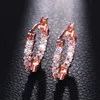 New Luxury High-grade Zircon Fine Earrings Womens Copper Gold Plating Diamond