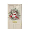 Decorative Flowers 67JE Round Christmas Berries Wreath For Front Door Fireplaces Garlands