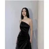 Casual Dresses Women Sexy Slim One Shoulder Slash Neck Dress Spring Summer Party Formal Sleeveless Spaghetti Strap Irregular