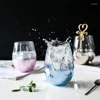 Wijnglazen Europese kleurrijke schattige draagbare glazen beker creatief sap champagne fluiten set grappige mug verre huishoudelijke producten