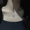 Pendant Necklaces 2023 Simple Double Layer Star Moon Charm Multilayered Necklace Delicate Clavicle Chain Zircon For Women Fashion Jewelry A0459