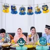 Parti Dekorasyonu 9pcs/Set Paper Ramazan Petek Süsleri Cami Ay Yıldız Deseni Mavi Eid Mübarek Top Malzemeleri