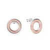 Earrings Signature Two tone Logo & Pave Stud Earrings Rose Accessories For Women Gold Color Make Up Fine Jewelry 2023 New