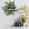 Decorative Flowers JFBL Artificial Eucalyptus Leaves Decorations Wreath Christmas Holiday Decor With Welcome Wood Board For Home