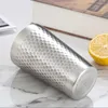 Mugs Stainless Steel Double-Wall Beer Cups Hammered Texture Anti-scalding Milk Northern Europe Ins Industry Style