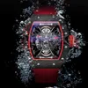 Bekijk de luxe ontwerper van heren kijken Wijn vat rubberriem roestvrij staal automatisch mechanisch horloge 2024 Hot Sale 3O5i