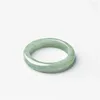 Cluster Rings 4.5mm Wide Natural Green Jadeite Charm Lucky Ring For Woman Man's Gift With Certificate Luxury Jade Fashion Vintage