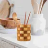 Küche Aufbewahrung Besteck Container -Essstäbchen Organizer Holz Utensilhalter Kanister Holz Flächenstift Stift