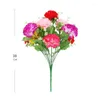 Decorative Flowers 38CM Artificial Flower Plastic Carnation Bouquet Home Decoration Silk Vase Arrangement Accessories