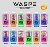 Waspe Box Puff 20000 EタバコキットVaper Bang 20Kパフ使い捨てベイプペンメッシュコイル充電式650mahバッテリー蒸気0％2％3％5％