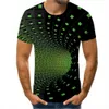 Spring/summer New Round Neck T-shirt 3D Digital Print Checkered Dot Pattern Short Sleeve Unisex