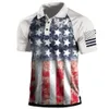 2023 NYA CASUAL HERS KORT SLEEVED HENRY SHIRT Independence Day Element Three Button Men's Raglan Polo Shirt