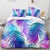 Bedding Sets Palm Leaves Duvet Cover King Full Banana Flowers Set Hawaiian Tropical Green 2/3pcs Polyester Quilt