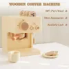 Cozinhas brincar com comida Childrens Coffee Machine Kitchen Toys de madeira Montessori Toy Conjunto Kids Cosplay Play House Early Education Educational Toys Gifts 2443