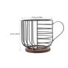 Garrafas de armazenamento Organizador de café Iron Rack Cesto de cesta de metal Stand Acessórios de Acessórios para Wood Acessório para casa