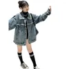 JACKETS Girls Denim Mabet Spring Children's Retro's Veste Loose Top liné