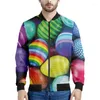 Herenjacks Boheemse paaseieren ritsjack voor mannen dames 3d geprinte jas straat casual ritssluiting op lange mouw bommenwerper sweatshirt