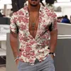 Chemises décontractées masculines 2024 mode 3D Tops hawaïen imprimé Tee-shirt Man Chemisier Conut Tree pour hommes à manches courtes