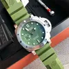 Top Clone Men Sports Watch Panerais Luminor Automatic Movement Pam961 Tough and Handsome Watch High End Elegant Green Water Ghost