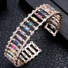 Bracelets Zlxgirl colorful AAA CZ zircon Dubai Gold Copper bangle bracelet Fashion women's bridal Bangle accessory free shipping