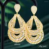 Boucles d'oreilles enveloppées Godki Crossover Tricolor Tricolor pour les femmes Party de mariage Dubaï Bijoux Bridal Boucle d'Oreille Femme cadeau