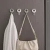Hooks Simple Style Towel Hook Plastic Door Hanger Self Adhesive Wall Hat Racks Key Holder Organizer Home Decor