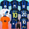 Lukaku Soccer Jerseys Barella Correa Inters Milans Giroud Ibrahimovic Lautaro Milans Theo Brahim 23 24フットボールシャツ2023 2024ユニフォームメンキッズキットセット