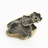 Bandlers 1pc cuivre pur rétro lotus inverse encens de grenouille solide fleur de fleur artistique rack à la maison