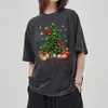 American Christmas Tree Print Black Camise