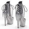 Dance Shoes Snake Grain Fashion Model Sexy Model Show Pu Upper 17cm/7inch Women's Platform Party High Heels Boe Boots 007