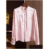 Camicette da donna camicie ycmyunyan-satin per donne in stile cinese a maniche lunghe a maniche lunghe Abbigliamento Fashi