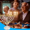 Kerzenhalter jüdische Kerzenhalter Metallhalter 7 Branch Antiquitäten für Standard Hanukka Menorah Kerzen El