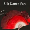 Dekorativa figurer Vuxen Imitation Silk Dance Fan Längt fyrkantig dubbelsidig röd stor vriden Yangge Rever I4N3