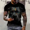 Camisetas masculinas de camiseta de moda masculina gráficos de cães frios de cães 3d tamis de camisetas estampadas casuais