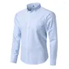 Camisas de vestido masculinas Men Oxford Cotton Button Down Cor Solid Classic Roupas de negócios formais