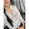 Koszulki damskie bluzki gipsylady biała bluzka koronkowa wkładana elegancka boho luźna długie rękaw Vneck elegancka samica tunika blusas 210 DH2SA