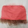 True ostrich feather Multicolor Mini Skirt Elastic Waist Sexy Clothing Club Party Dance Rave Short Skirt Note select 3 colors 240327