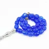 Strand Tasbih Agates bleues naturelles Perles de prière en pierre