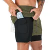 Men's Shorts 2024 Running Mens 2 In 1 Sports Male Double-deck Quick Drying Men Jogging Gym