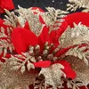 クリスマスイヤーパーティー用品のために、クリップステムキラキラパウダーヘッド14cmのクリップステムのきらめく花の装飾