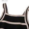 Kvinnors tankar Camis Summer Womens Camisole Fashion Casual Vest Sleeveless Stripe Sticke Tank Top T-shirt Y240403