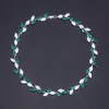 Collana a ciondolo a foglia chic Shimming S925 Imitazione d'argento Green Jade e Red Agate Fashion Accessori