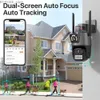 Inne kamery CCTV Outdoor Wi-Fi PTZ kamera 4K 8MP HD Dual soczewki Dual Screen Camera AI Auto śledzenie 4MP Video Surveillance Light Alarm ICSEE Y240403