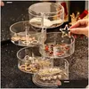 Jewelry Boxes Rotating Storage Box Makeup Rack Bracelet Earring Round Plastic Organizer Holder Display With Er Drop Delivery Dhl0N