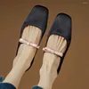 Casual Shoes Damen Slik Square Toe Slip-on Mary Jane Flats Sweet Bowtie Koreanischer Stil Frauen hochwertiger Schuhe Ballerinas